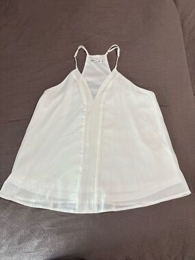 White V-Neck Halter Tank Top